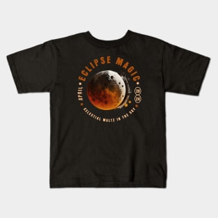 Solar Eclipse 2024 - Celestial Waltz in the Sky Kids T-Shirt